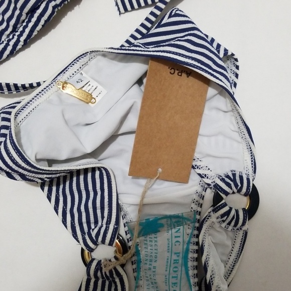 Tooshie Blue and white Bikini Stripe Bikini - Picture 2 of 4